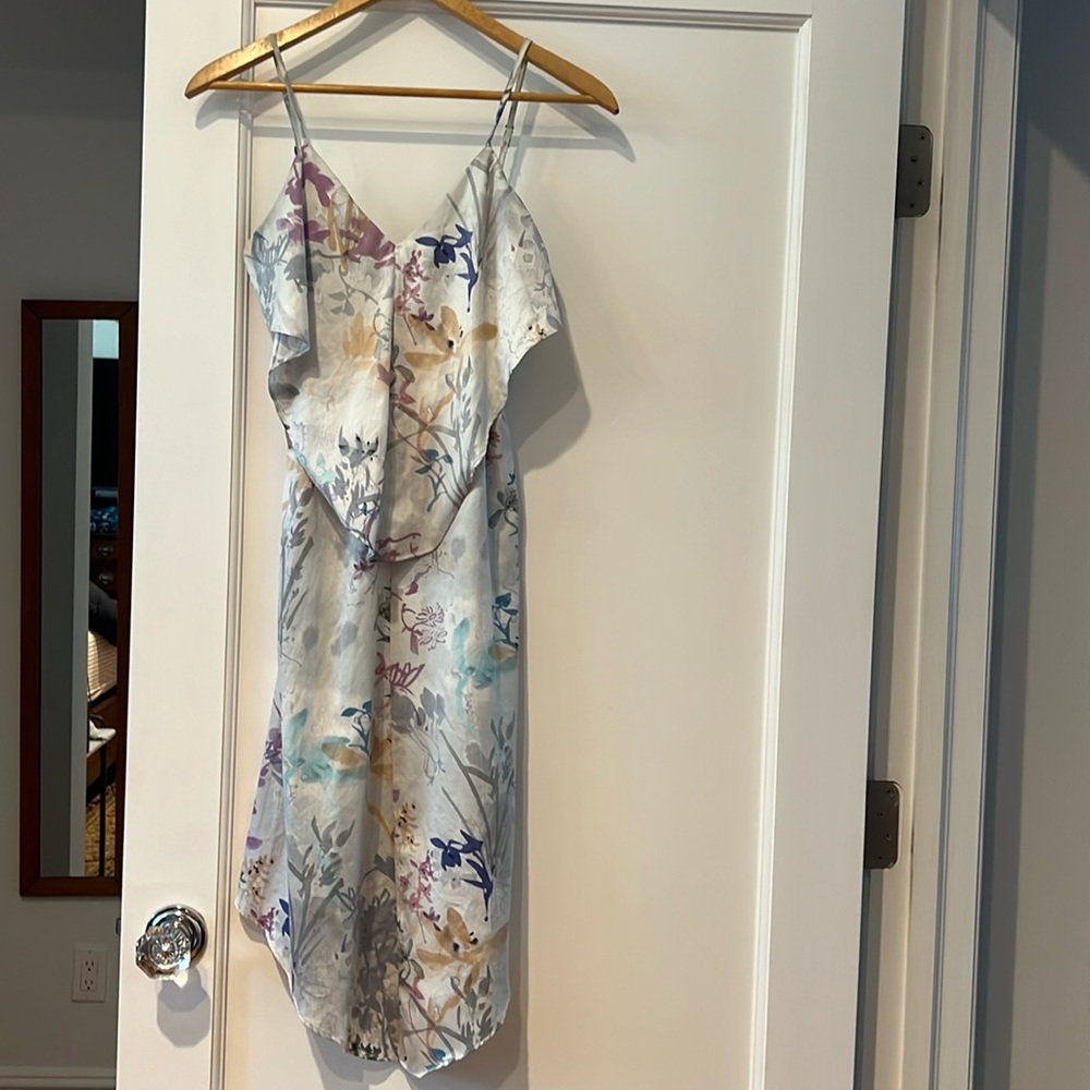 Satin midi floral dress from Anthropologie